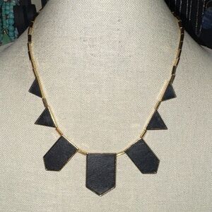 2 House of Harlow Black/White and Gold Geometric Necklaces